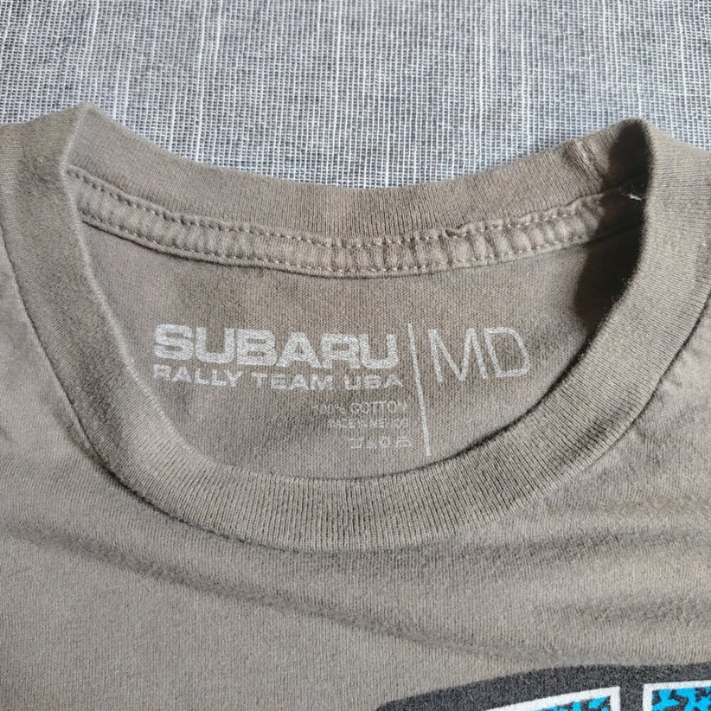 Subaru Rally Team David Higgins #75 USA Shirt Medium Cotton Front and Back Y2K - Picture 3 of 9